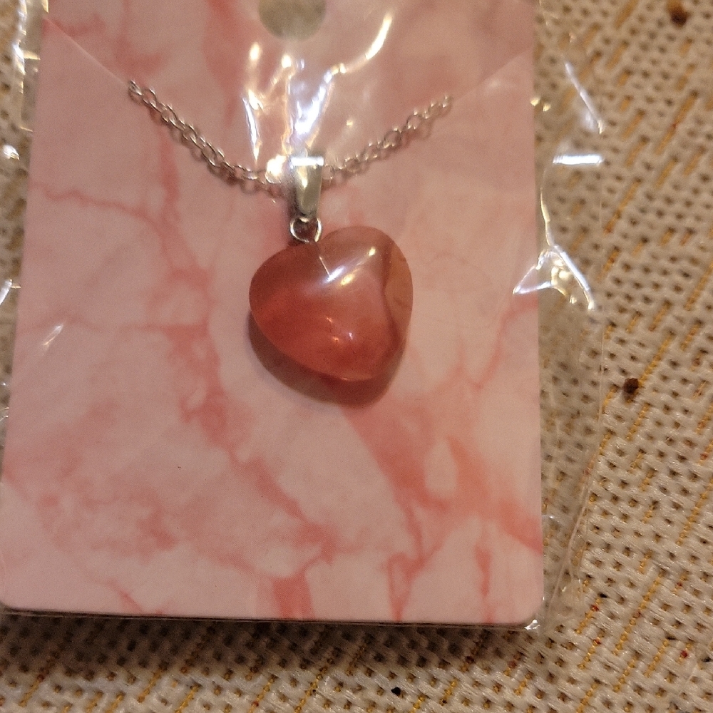 Pink Heart Pendant Necklace